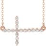 Picture of 14K Gold 1/3 CTW Diamond Sideways Cross Necklace