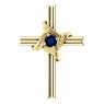 Picture of 14K Gold  Blue Sapphire Cross Pendant