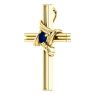 Picture of 14K Gold  Blue Sapphire Cross Pendant