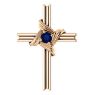 Picture of 14K Gold  Blue Sapphire Cross Pendant