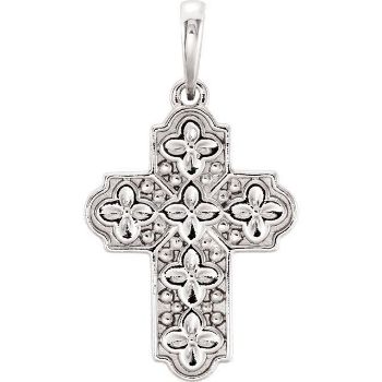 Picture of 14K Gold Ornate Floral-Inspired Cross Pendant