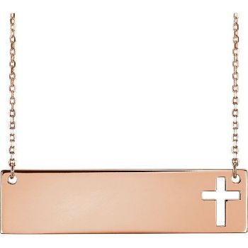 Picture of 14K Gold Engravable Cross 16-18" Necklace