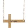 Picture of 14K Gold Engravable Sideways Cross 16-18" Necklace