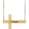 Picture of 14K Gold Engravable Sideways Cross 16-18" Necklace