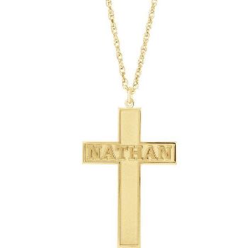 Picture of 14K Gold Personalized Cross Necklace