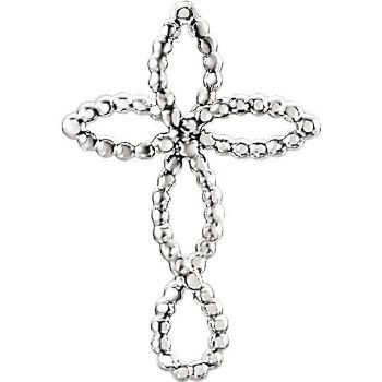 Picture of 14K Gold Beaded Cross Pendant