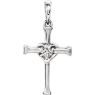 Picture of 14K Gold .025 CT Diamond Cross with Heart Pendant