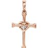 Picture of 14K Gold .025 CT Diamond Cross with Heart Pendant