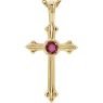 Picture of 14K Gold Ruby Cross Pendant