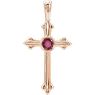 Picture of 14K Gold Ruby Cross Pendant