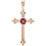 Picture of 14K Gold Ruby Cross Pendant