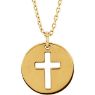 Picture of 14K Gold Pierced Cross Disc 16-18" Necklace