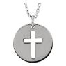Picture of 14K Gold Pierced Cross Disc 16-18" Necklace