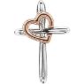 Picture of 14K Gold Cross with Heart Pendant