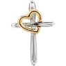 Picture of 14K Gold Cross with Heart Pendant
