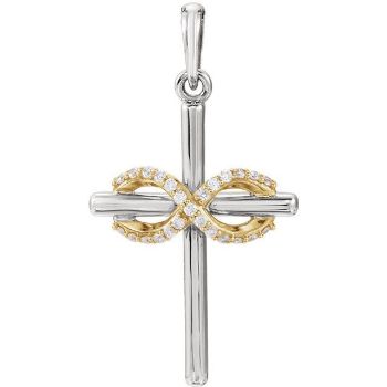 Picture of 14K Gold .06 CTW Diamond Infinity-Inspired Cross Pendant