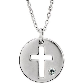 Picture of 14K Gold Pierced Cross Disc Pendant Mounting