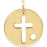 Picture of 14K Gold Pierced Cross Disc Pendant Mounting