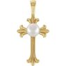 Picture of 14K Gold Freshwater Cultured Pearl Cross Pendant