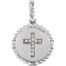 Picture of 14K Gold .05 CTW Diamond Cross Rope Pendant