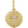 Picture of 14K Gold .05 CTW Diamond Cross Rope Pendant