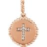 Picture of 14K Gold .05 CTW Diamond Cross Rope Pendant