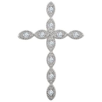 Picture of 14K White 1/10 Diamond Cross Pendant