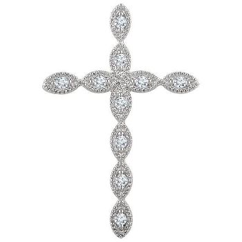 Picture of 14K White 1/10 Diamond Cross Pendant