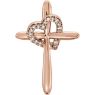 Picture of 14K Gold .04 CTW Diamond Cross with Heart Pendant