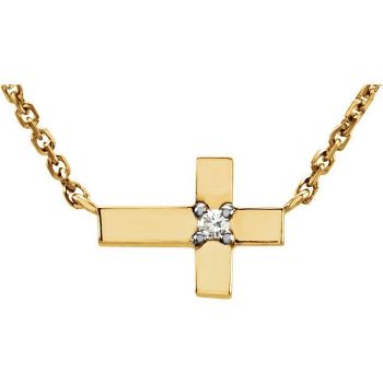 Picture of 14K Gold .01 CTW Diamond Cross 18" Necklace