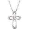 Picture of Sterling Silver 1/10 CTW Diamond Cross 18" Necklace