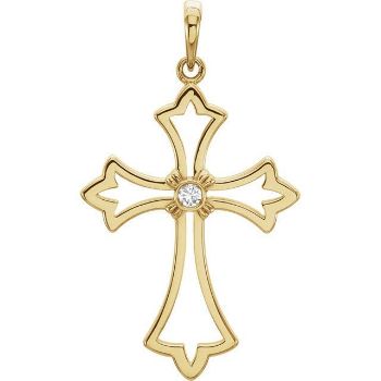 Picture of 14K Gold .03CTW Diamond Cross Pendant