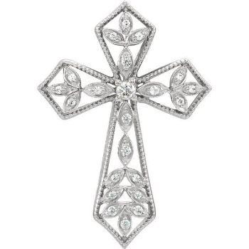 Picture of 14K Gold 1/10 CTW Diamond Cross Pendant
