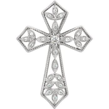 Picture of 14K Gold 1/10 CTW Diamond Cross Pendant