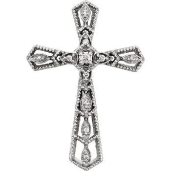 Picture of 14K Gold .025 CTW Diamond Cross Pendant