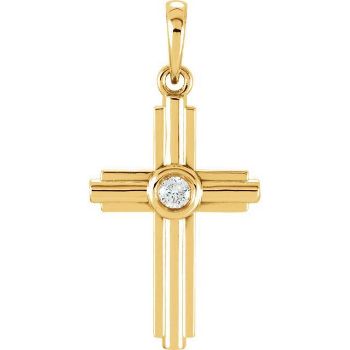 Picture of 14K Gold .06 CTW Diamond Cross Pendant