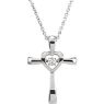 Picture of 14K Gold .08 CTW Diamond Heart Cross 18" Mystara® Necklace