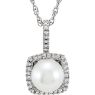 Picture of Sterling Silver 7 mm Freshwater Cultured Pearl & .015 CTW Diamond 18" Necklace