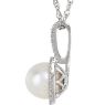 Picture of Sterling Silver 7 mm Freshwater Cultured Pearl & .015 CTW Diamond 18" Necklace