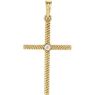 Picture of 14K Gold .03 CTW Diamond 31.95x16.3mm Rope Design Cross Pendant