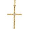 Picture of 14K Gold .03 CTW Diamond 31.95x16.3mm Rope Design Cross Pendant