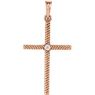 Picture of 14K Gold .03 CTW Diamond 31.95x16.3mm Rope Design Cross Pendant