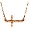 Picture of 14K Gold 12.05x19.5mm Sideways Beaded Cross Necklace Center