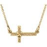Picture of 14K Gold 11.3 x 20.15 mm Sideways Rope Cross Necklace Center