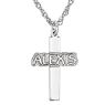 Picture of 14K Gold 18x13mm Nameplate Monogram Cross Necklace