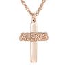 Picture of 14K Gold 18x13mm Nameplate Monogram Cross Necklace