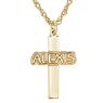 Picture of 14K Gold 18x13mm Nameplate Monogram Cross Necklace