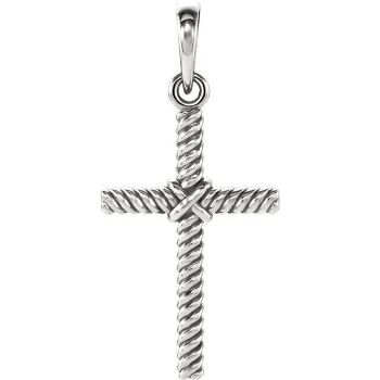 Picture of 14K Gold 17.5x11.3mm Rope Cross Pendant