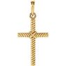 Picture of 14K Gold 17.5x11.3mm Rope Cross Pendant