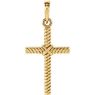 Picture of 14K Gold 17.5x11.3mm Rope Cross Pendant